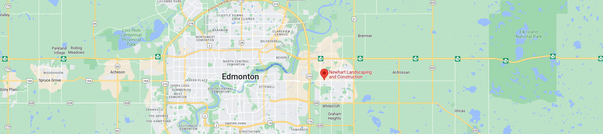 Google Map Location of Newhart Landscaping